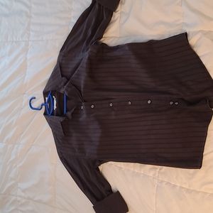 Calvin Klein slim fit size 15 32/33 brown stripes